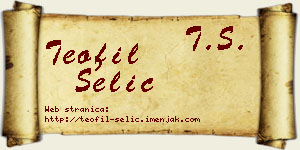 Teofil Selić vizit kartica